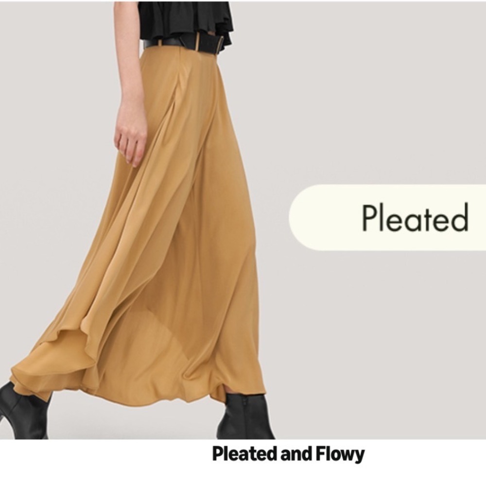 LILYSILK Silk Blend Culottes Sz 33 Gold asymmetrical Hem Wide Leg Palazzo Pants - Picture 12 of 14